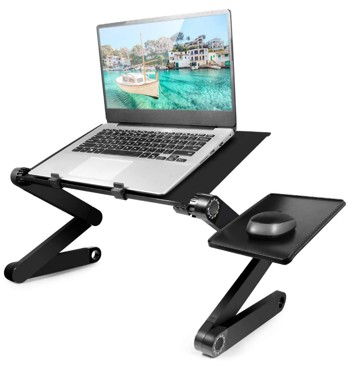 Accuratus Integer Desk - Multi Angle Height Adjustable Desk with Integrated Cooling Fans - Laptop Stand