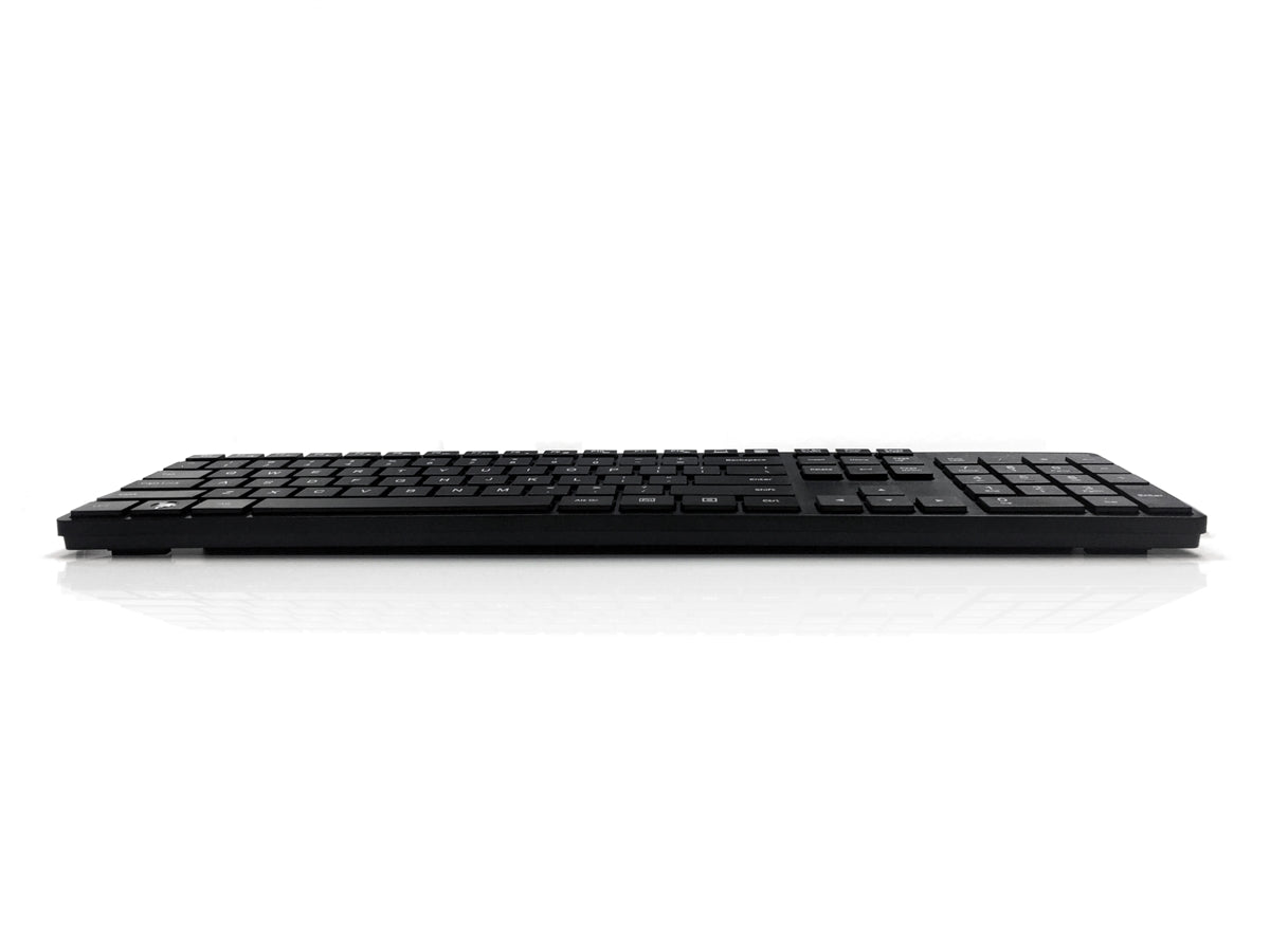 Accuratus 301 - USB Full Size Super Slim Multimedia Keyboard with Square Modern Keys in Black - UK English Layout