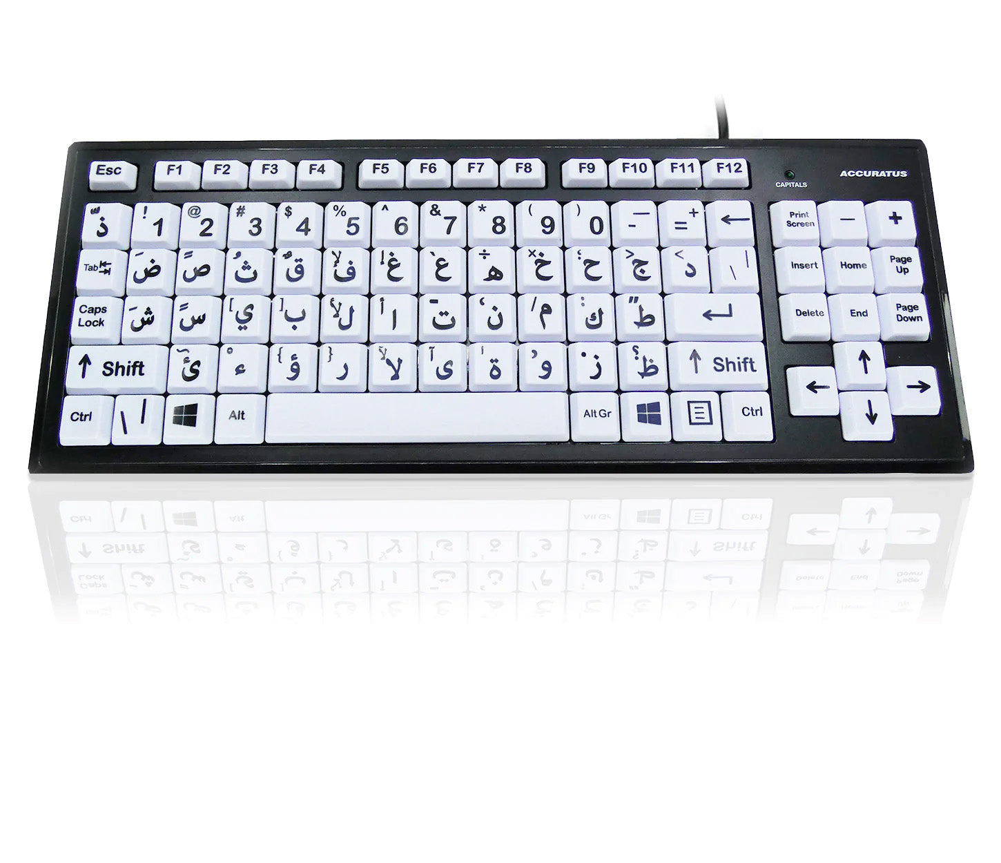 Accuratus Monster 2 - USB High Contrast Vision Impairment Keyboard with Extra Large Keys & 2 Port USB Hub