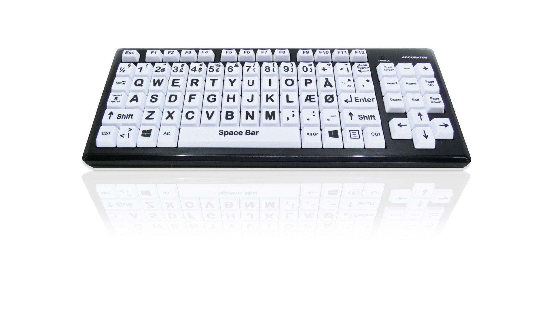 Accuratus Monster 2 - USB High Contrast Vision Impairment Keyboard with Extra Large Keys & 2 Port USB Hub