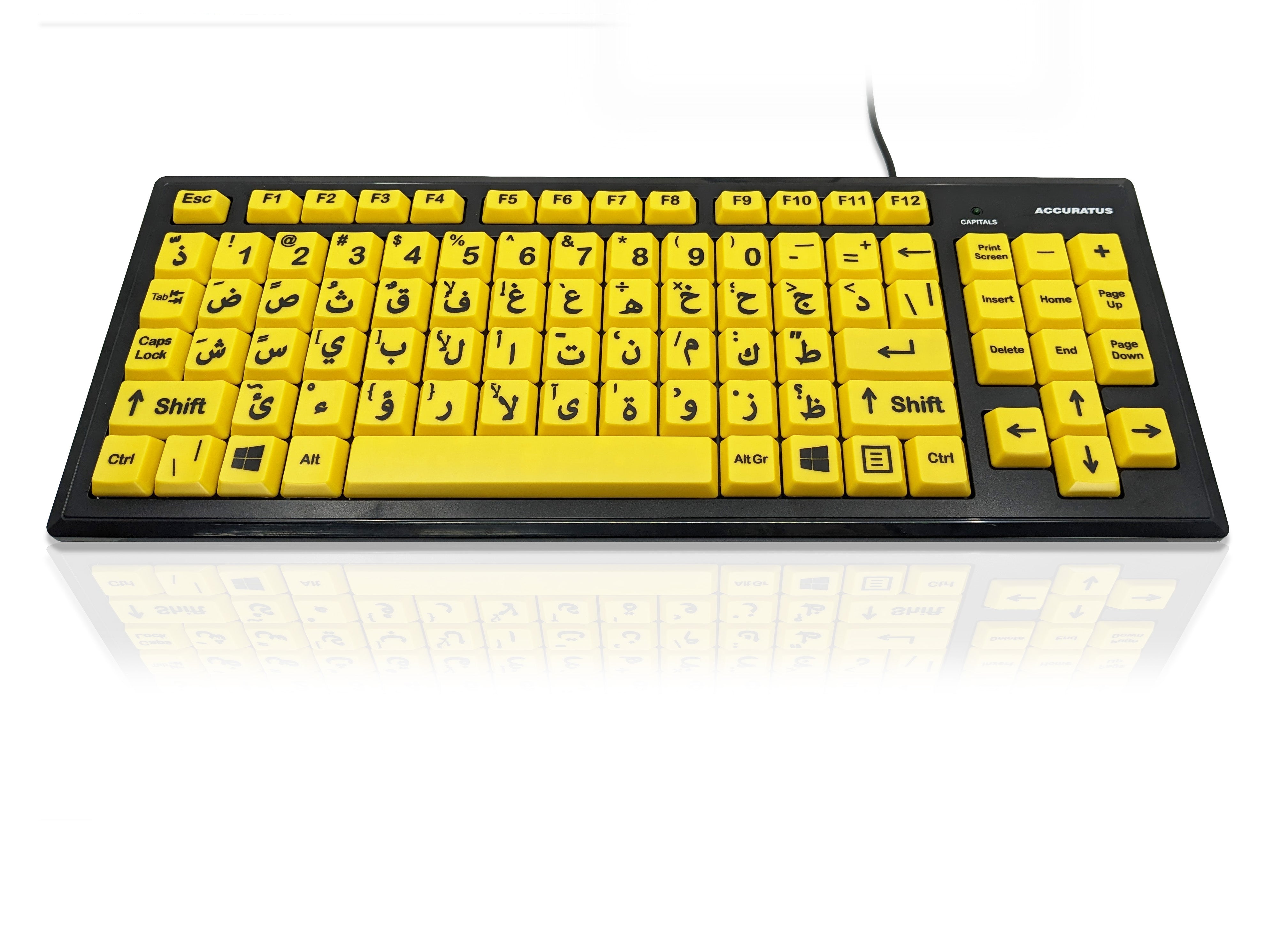 Accuratus Monster 2 - USB High Visibility Visual Impairment Keyboard with Extra Large Keys & 2 Port USB Hub