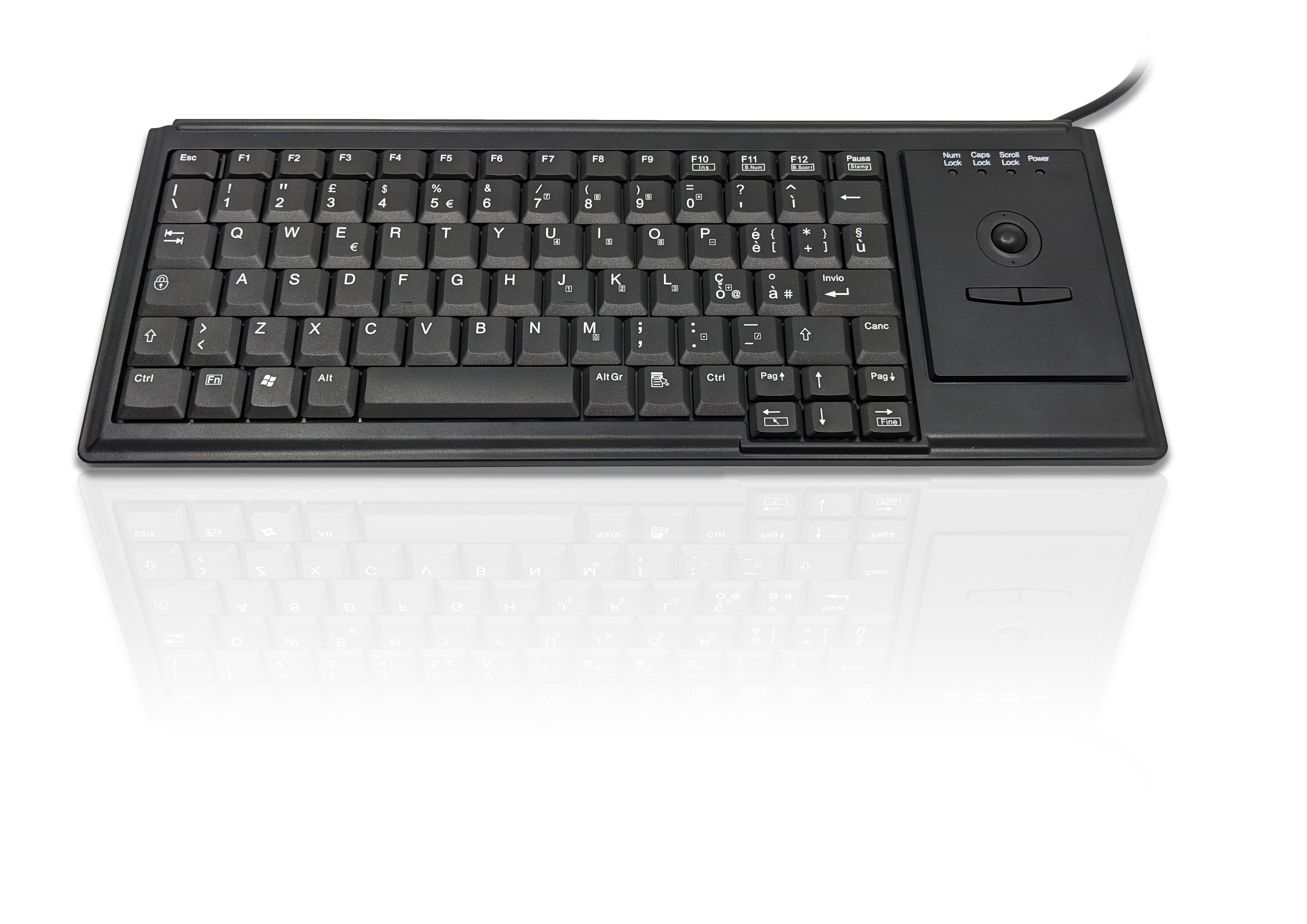 Accuratus K82D - USB Premium Mini Scissor Key Keyboard with Trackball