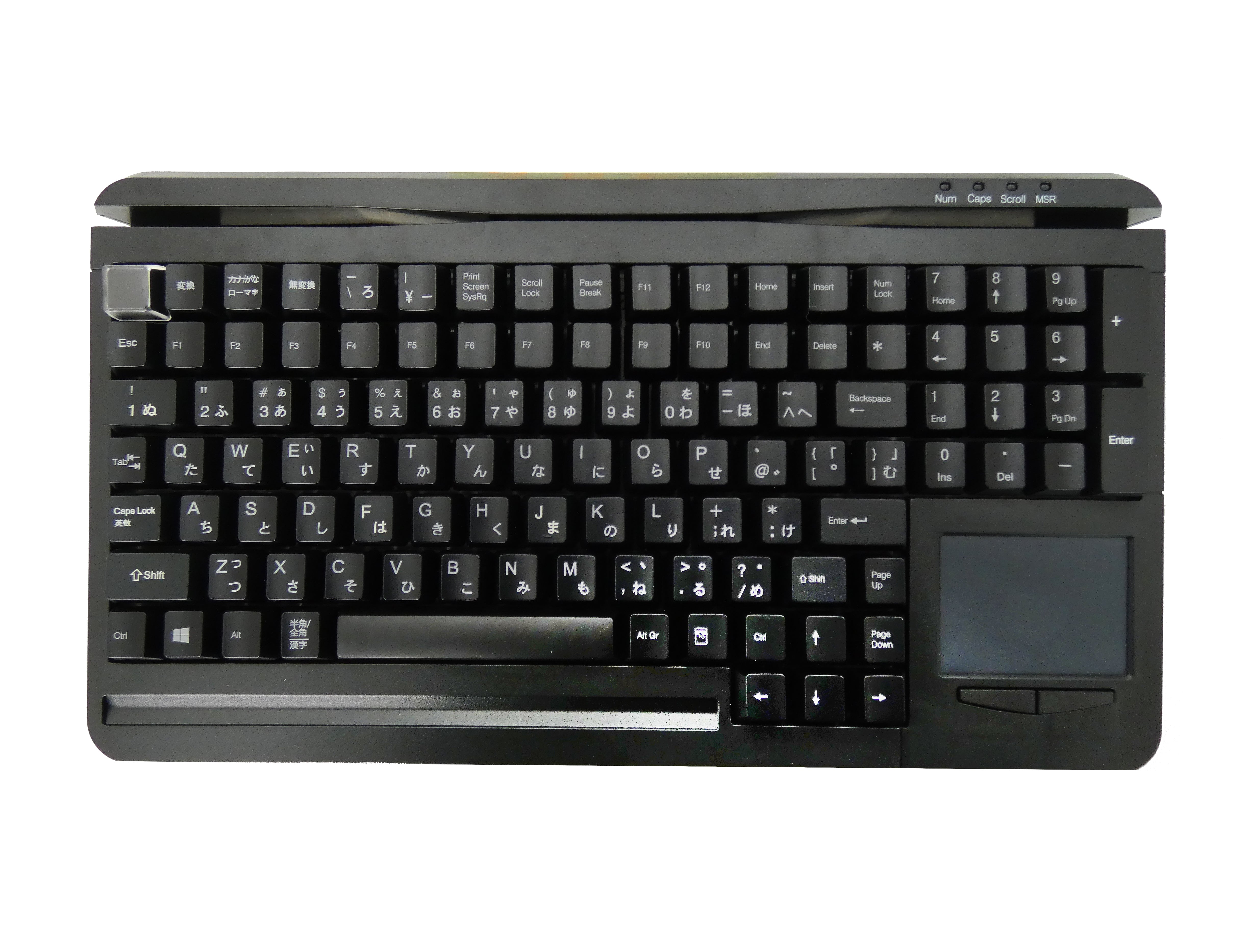 Accuratus S109P - PS2 Compact QWERTY & Programmable POS 109 Key Keyboard with MSR and Touchpad