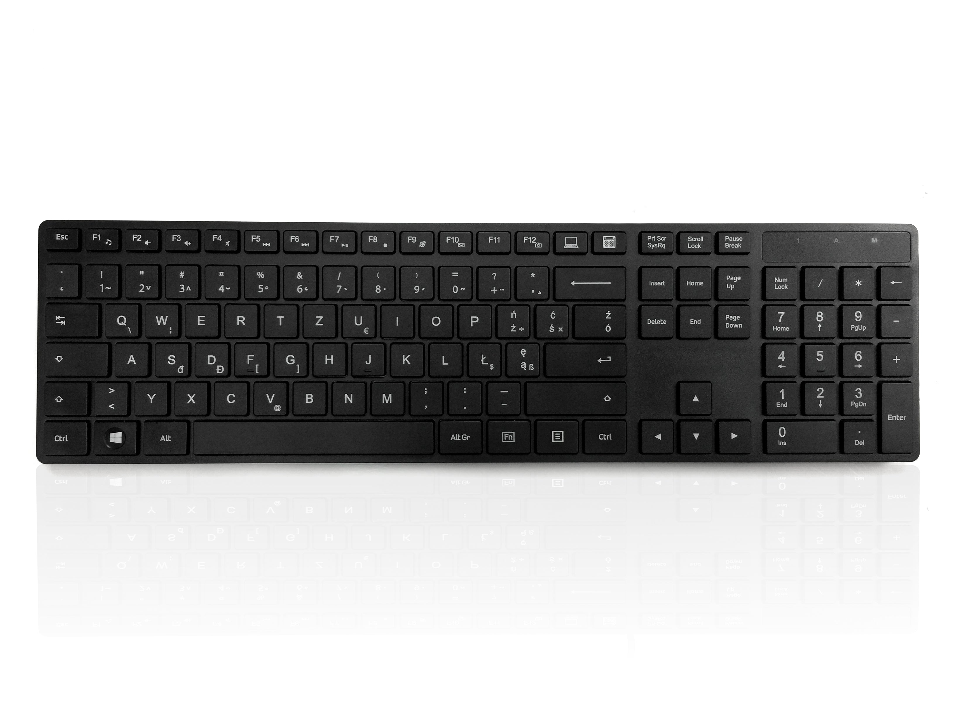 Accuratus 301 - PS/2 Full Size Super Slim Multimedia Keyboard with Square Modern Keys in Black