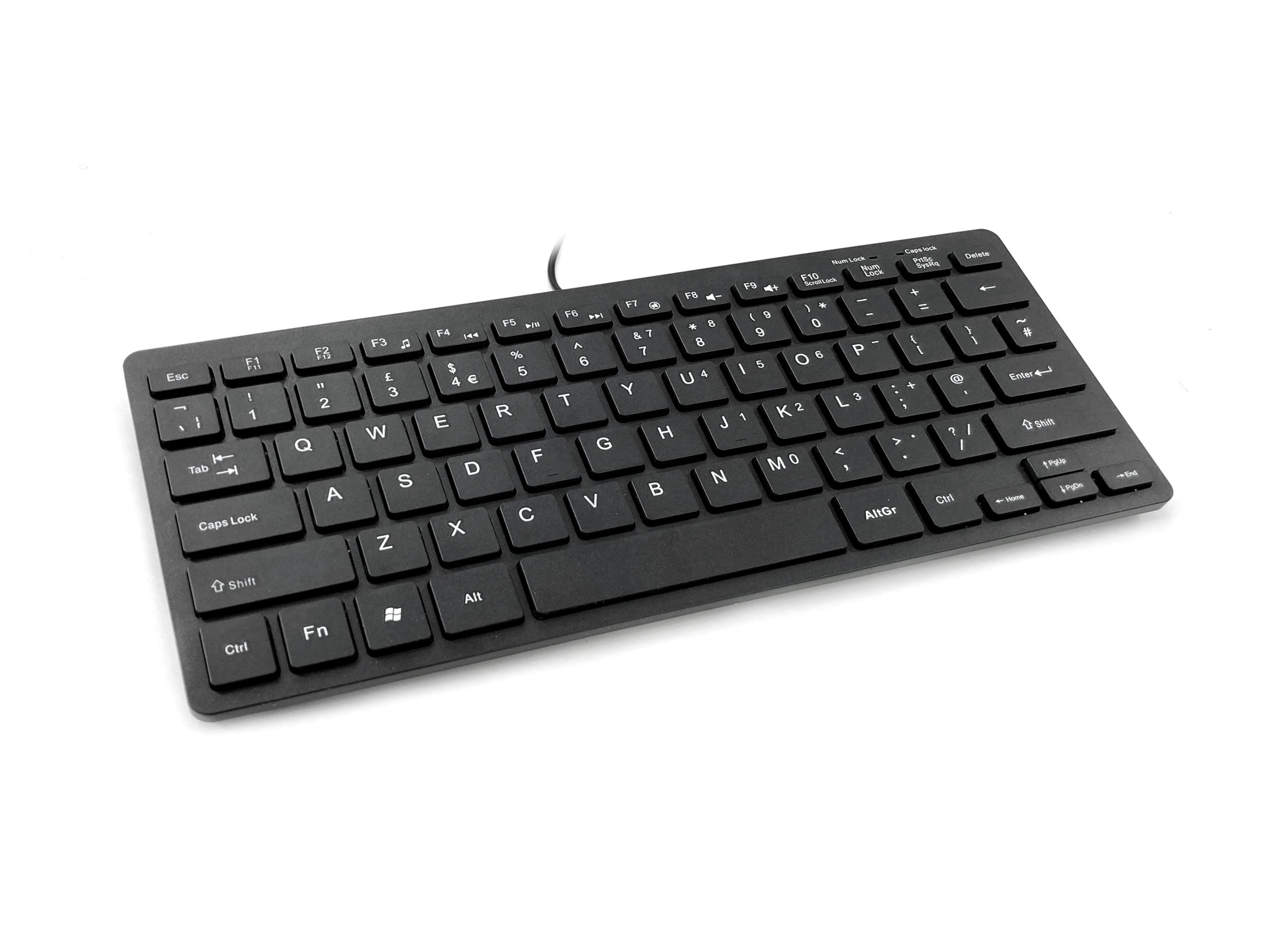 Accuratus 395 V2 - USB Super Slim Mini Keyboard made Using 100% Recycled Plastics - Black