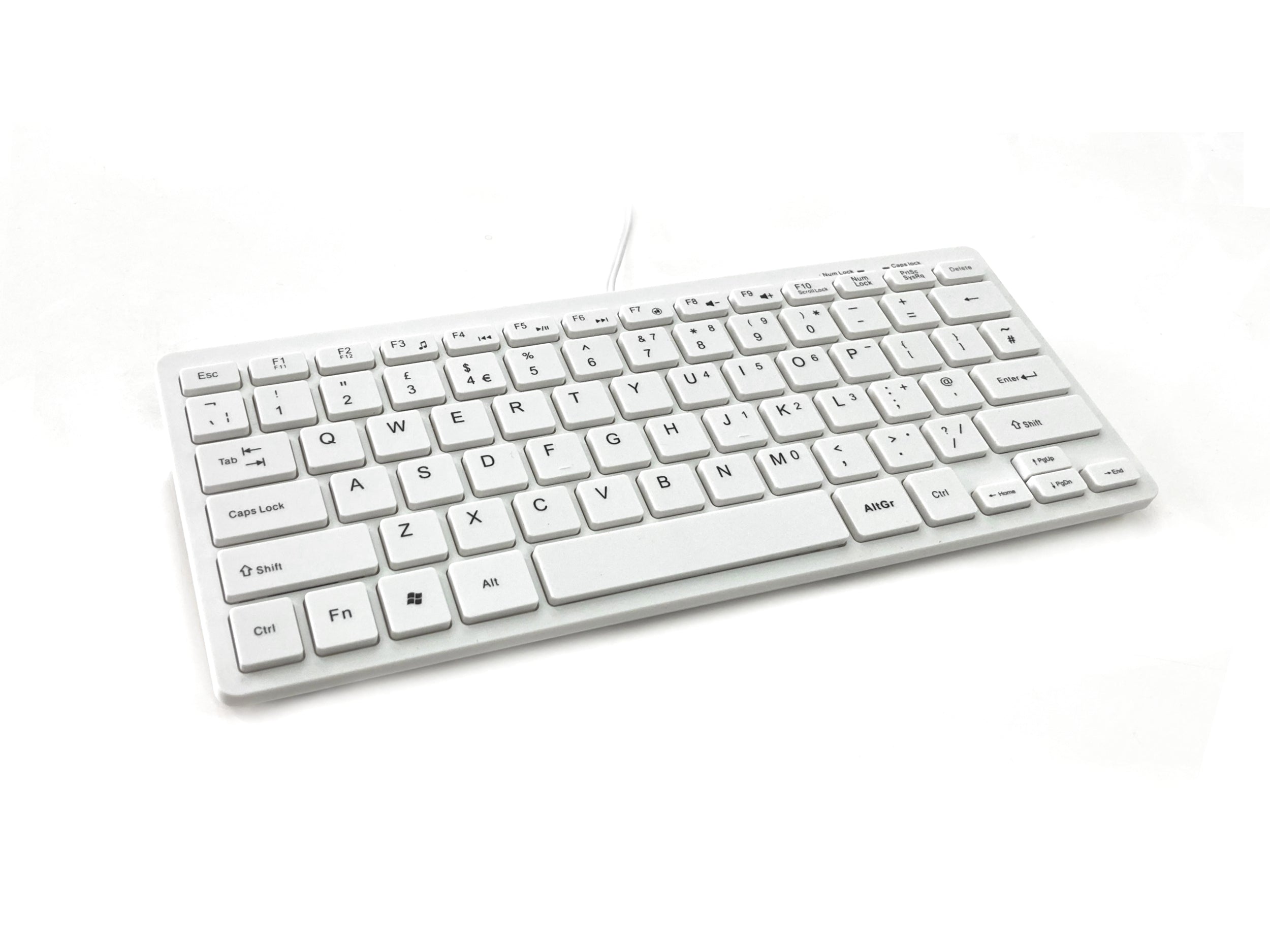 Accuratus 395 V2 - USB Super Slim Mini Keyboard made Using 100% Recycled Plastics - White