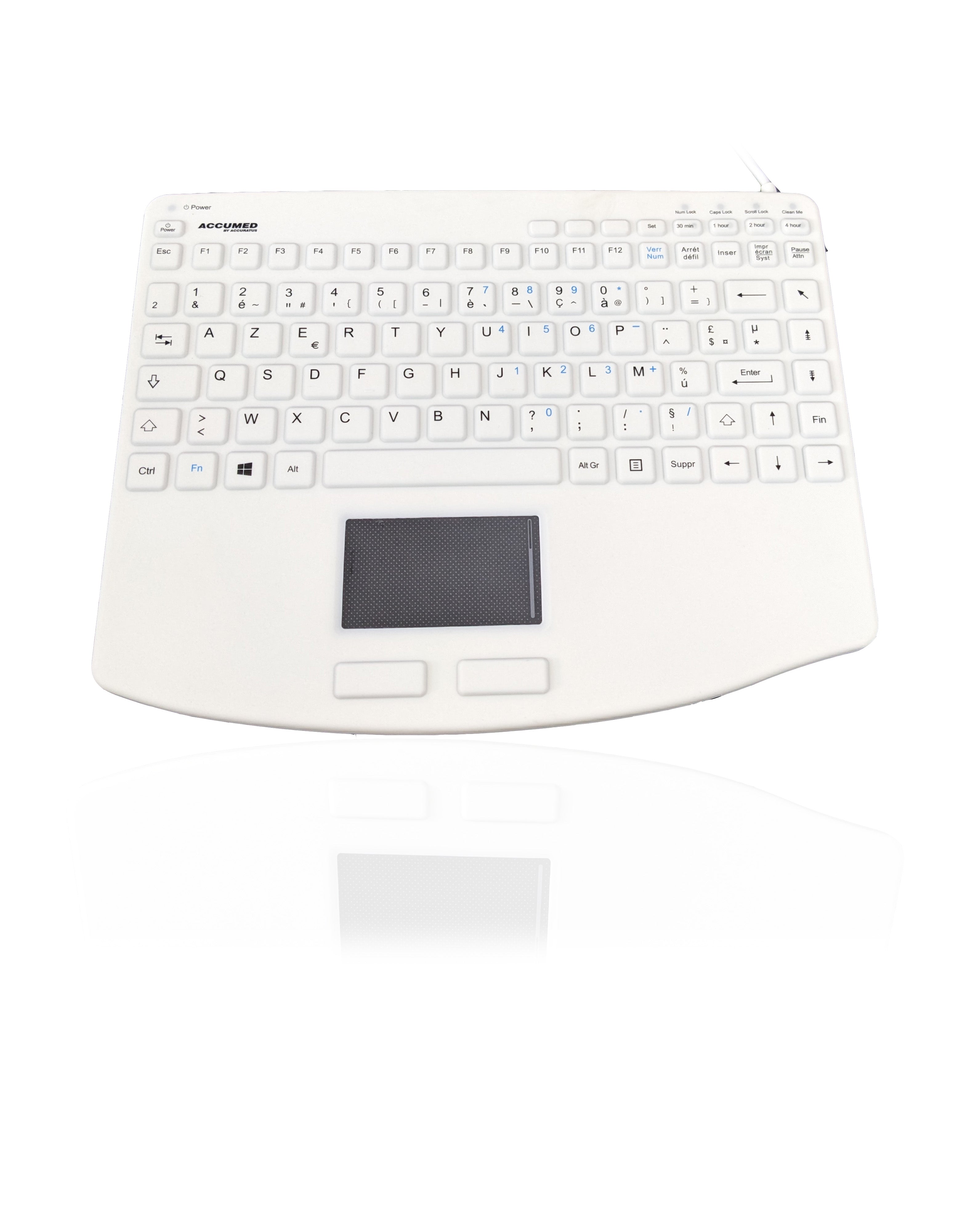 Accuratus AccuMed 540 V2 - USB Mini Sealed IP67 Antibacterial Clinical / Medical Keyboard with Large Touchpad