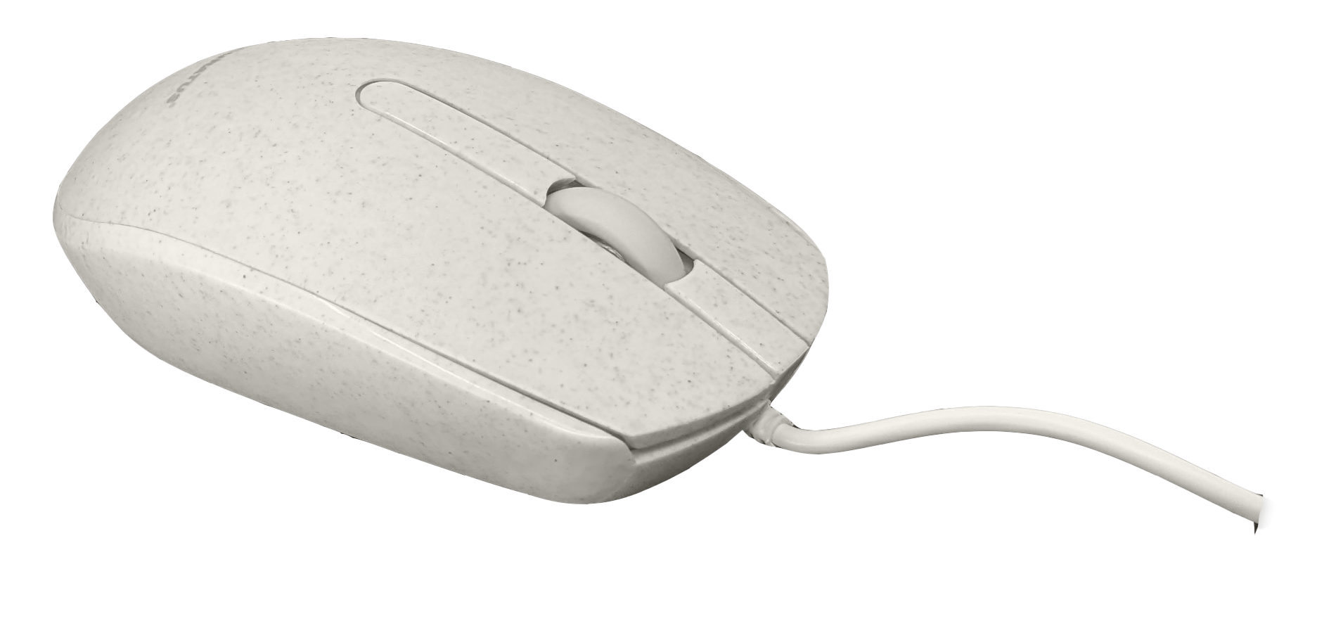 Accuratus Bioplastic M100 Mouse - USB Wired Full Size Mouse with White Biodegradable Case & Buttons - White