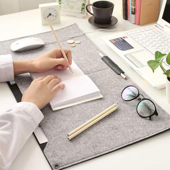 Felt Computer Laptop Desk Pad Mouse Mat with Pen Paper