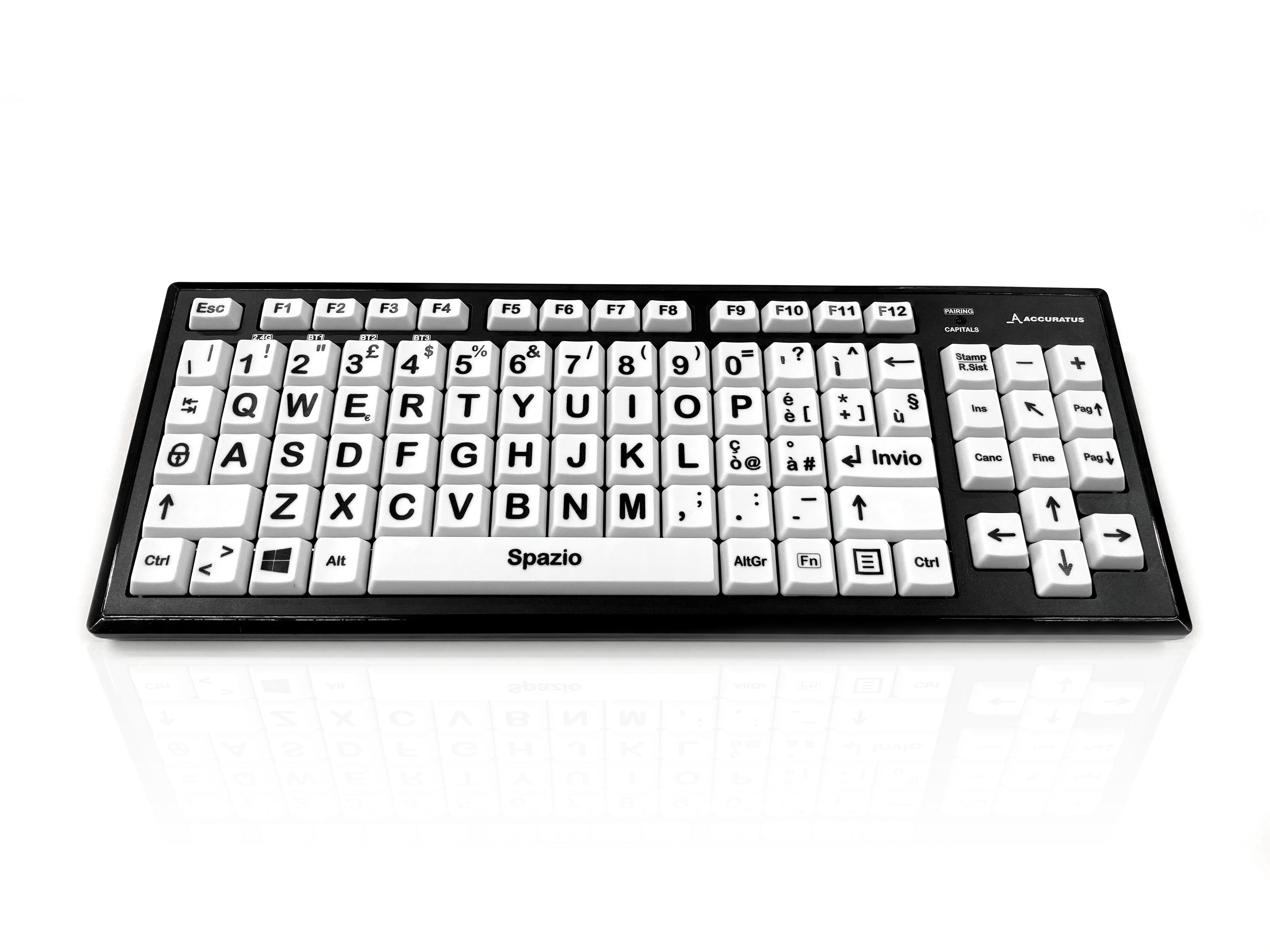 Accuratus Monster 2 Bluetooth & RF - Multi-device Bluetooth & RF Wireless HIGH CONTRAST Upper Case Vision Impairment Keyboard