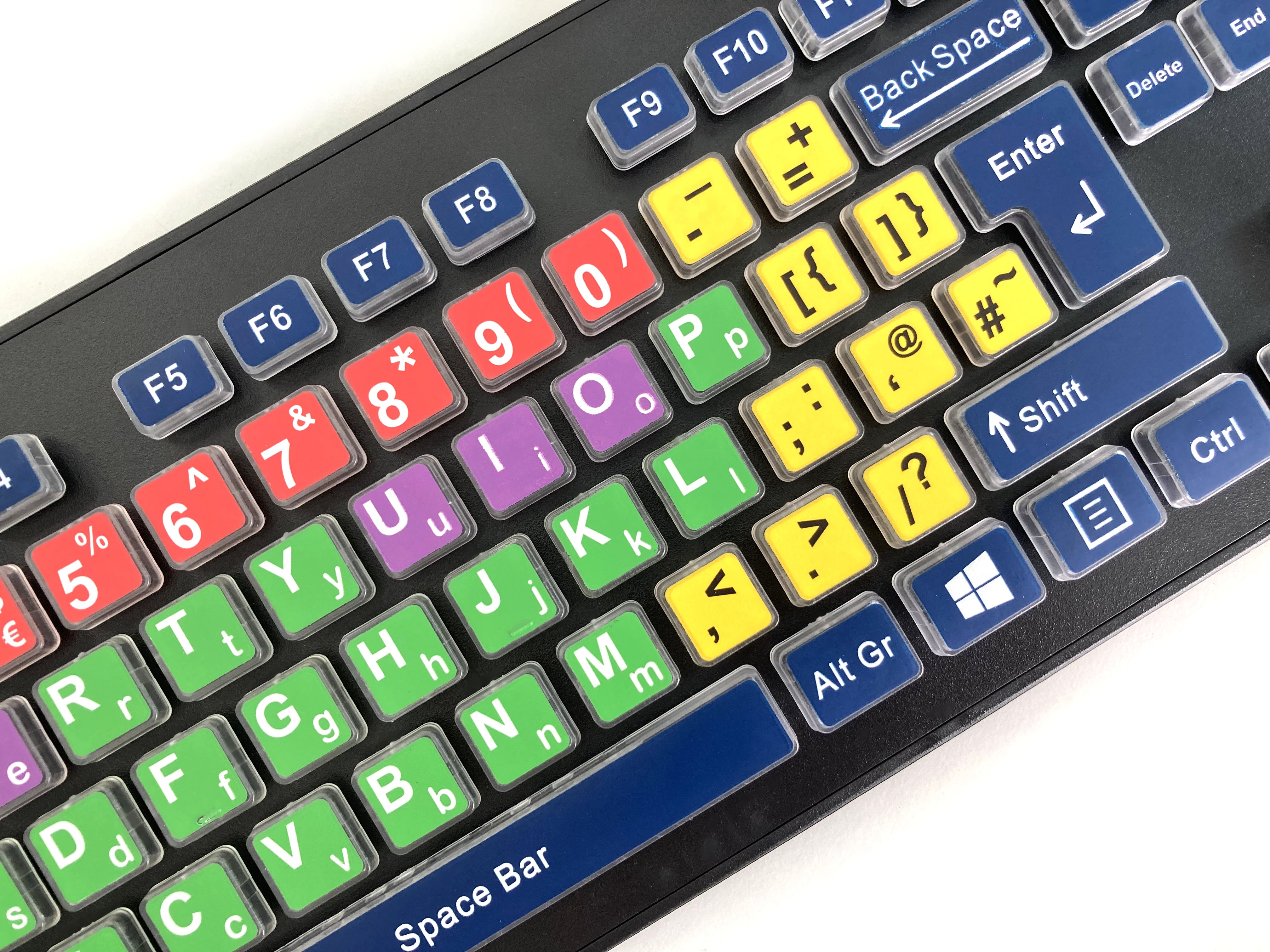 Accuratus Rainbow 2 Mix - USB Mixed Colour Childrens Keyboard with Extra Large Font & Mixed Colour Keys