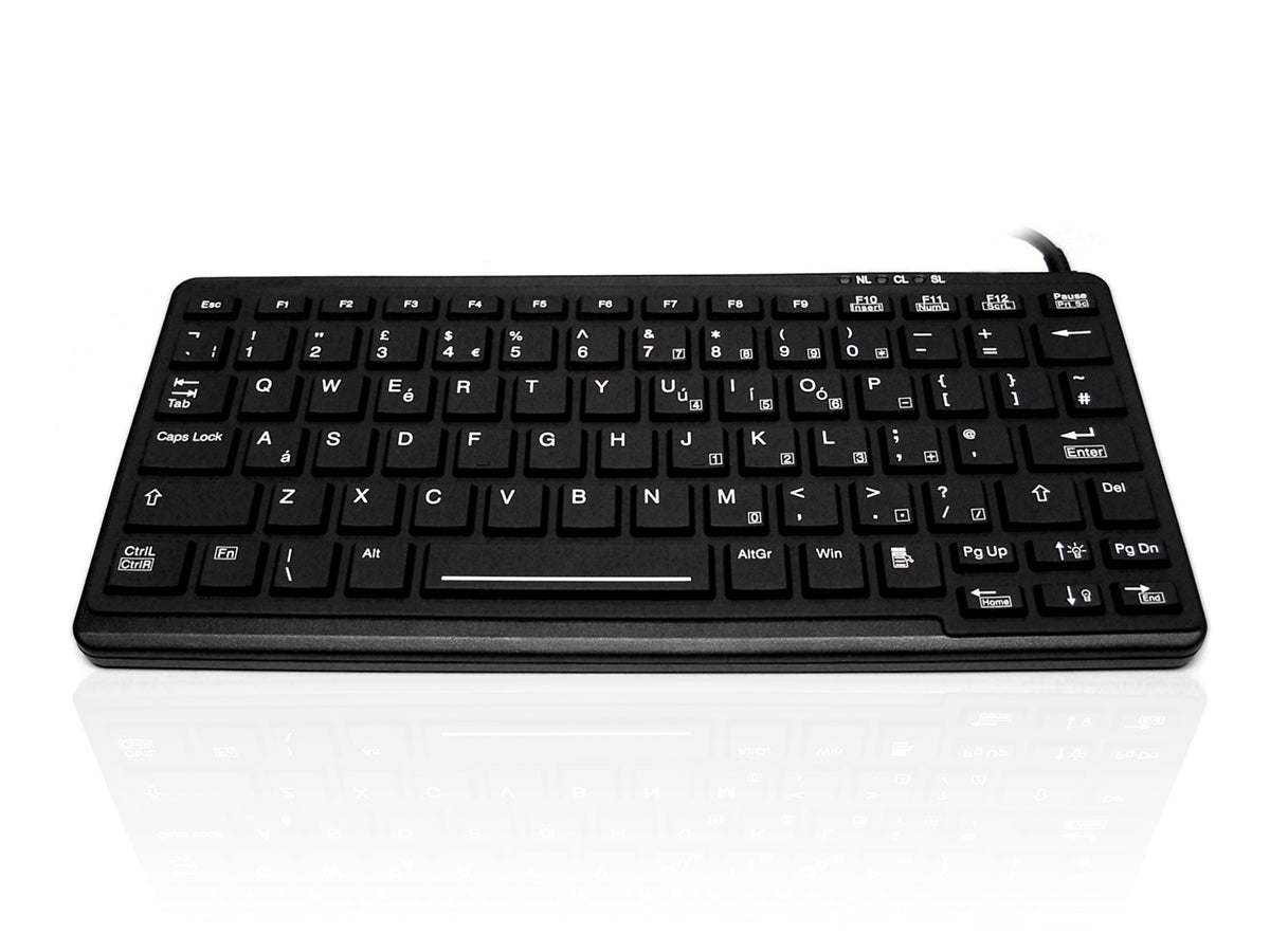 Accuratus K82E - USB Ruggedised Mini IP65 Keyboard with Backlit Red Keys