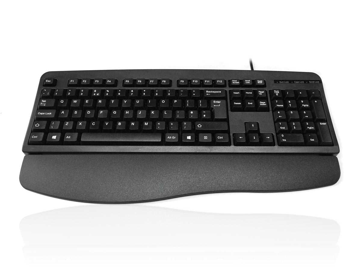 Accuratus 201R - USB Slim Full Size Keyboard with Durable Design & Detachable Wrist Rest