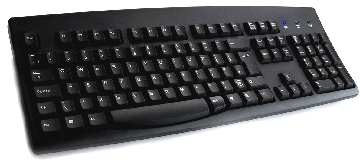 Accuratus 260 - USB Full Size Professional Keyboard with Contoured Full Height Touch Typing Keys & Patented One Touch Euro Key