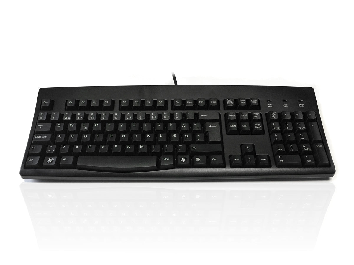 Accuratus 260 Danish - USB & PS/2 Full Size Danish Layout Professional Keyboard with Contoured Full Height Touch Typing Keys