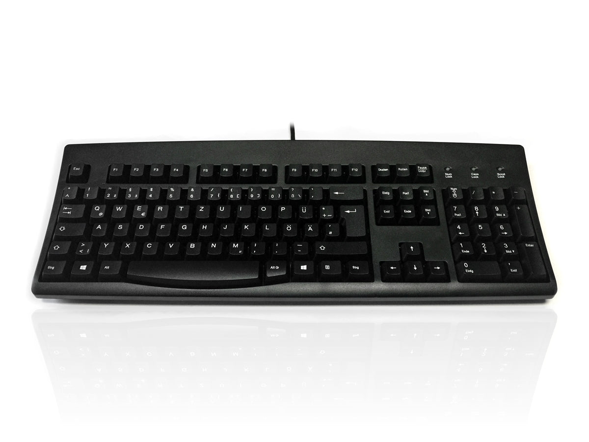 Accuratus 260 German - USB & PS/2 Full Size German Layout Professional Keyboard with Contoured Full Height Touch Typing Keys