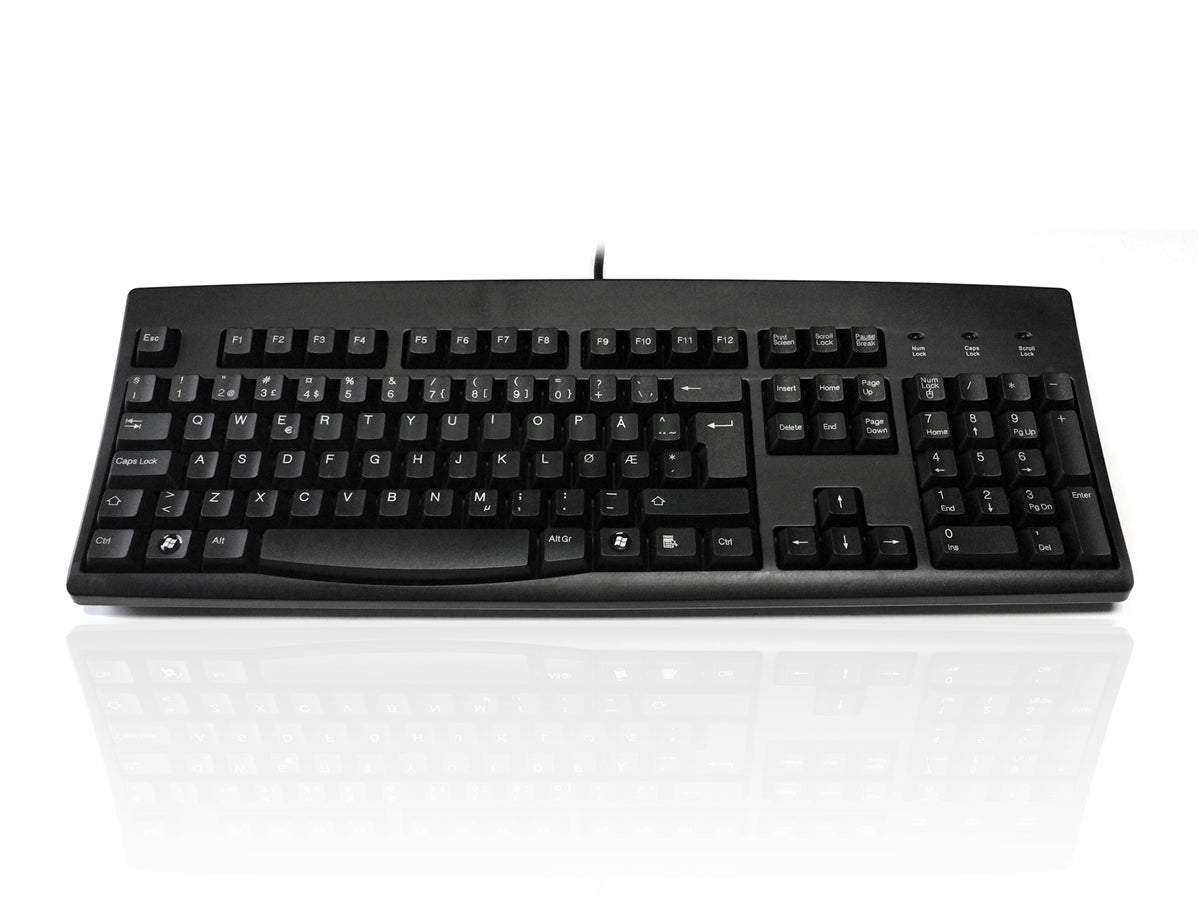 Accuratus 260 Norwegian - USB & PS/2 Full Size Norwegian Layout Professional Keyboard with Contoured Full Height Touch Typing Keys