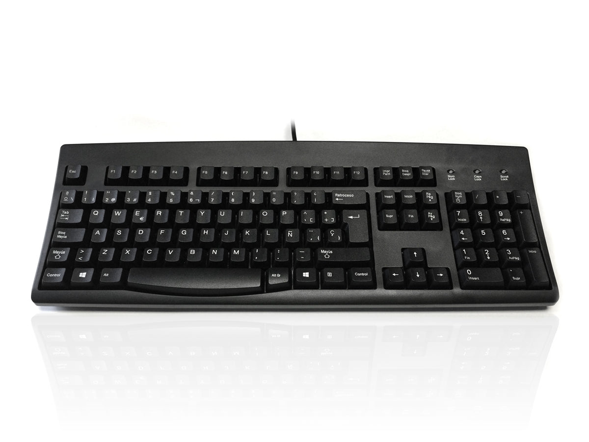 Accuratus 260 Spanish - USB & PS/2 Full Size Spanish Layout Professional Keyboard with Contoured Full Height Touch Typing Keys