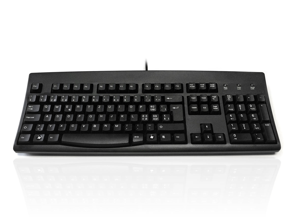 Accuratus 260 Swiss - USB & PS/2 Full Size Swiss Layout Professional Keyboard with Contoured Full Height Touch Typing Keys