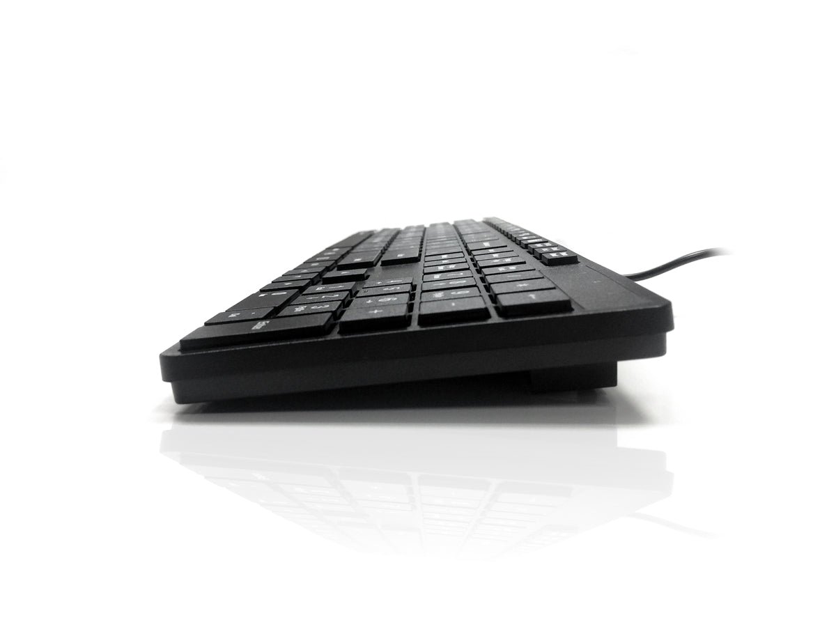 Accuratus 301 - USB Full Size Super Slim Multimedia Keyboard with Square Modern Keys in Black - French AZERTY Layout