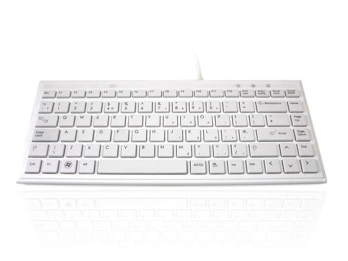Accuratus 395 White - USB Super Slim Mini Keyboard with Square Modern Keys in Pure White