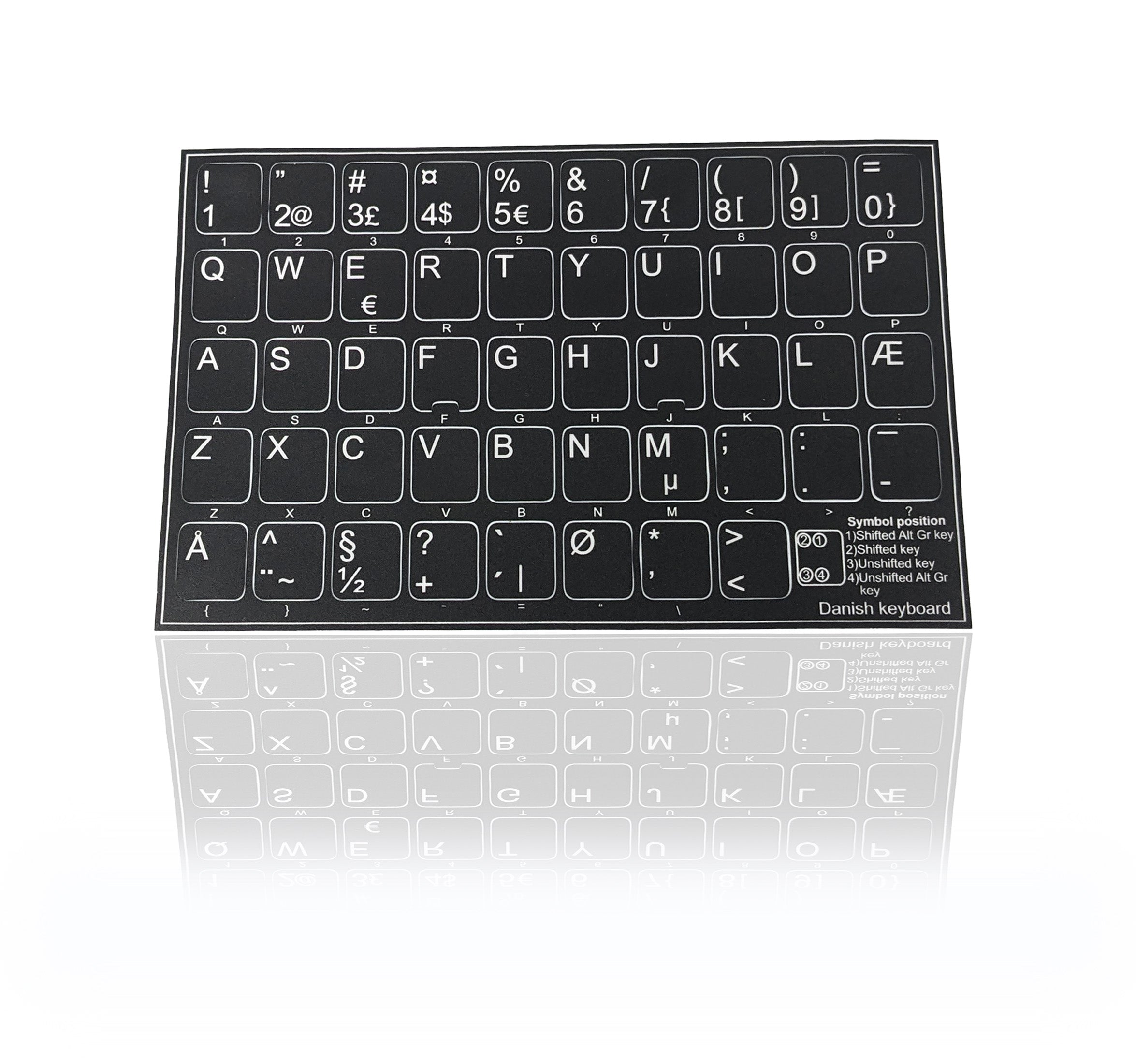Accuratus Professional Keyboard Stickers - Non Transparent Opaque Labels - Black Background