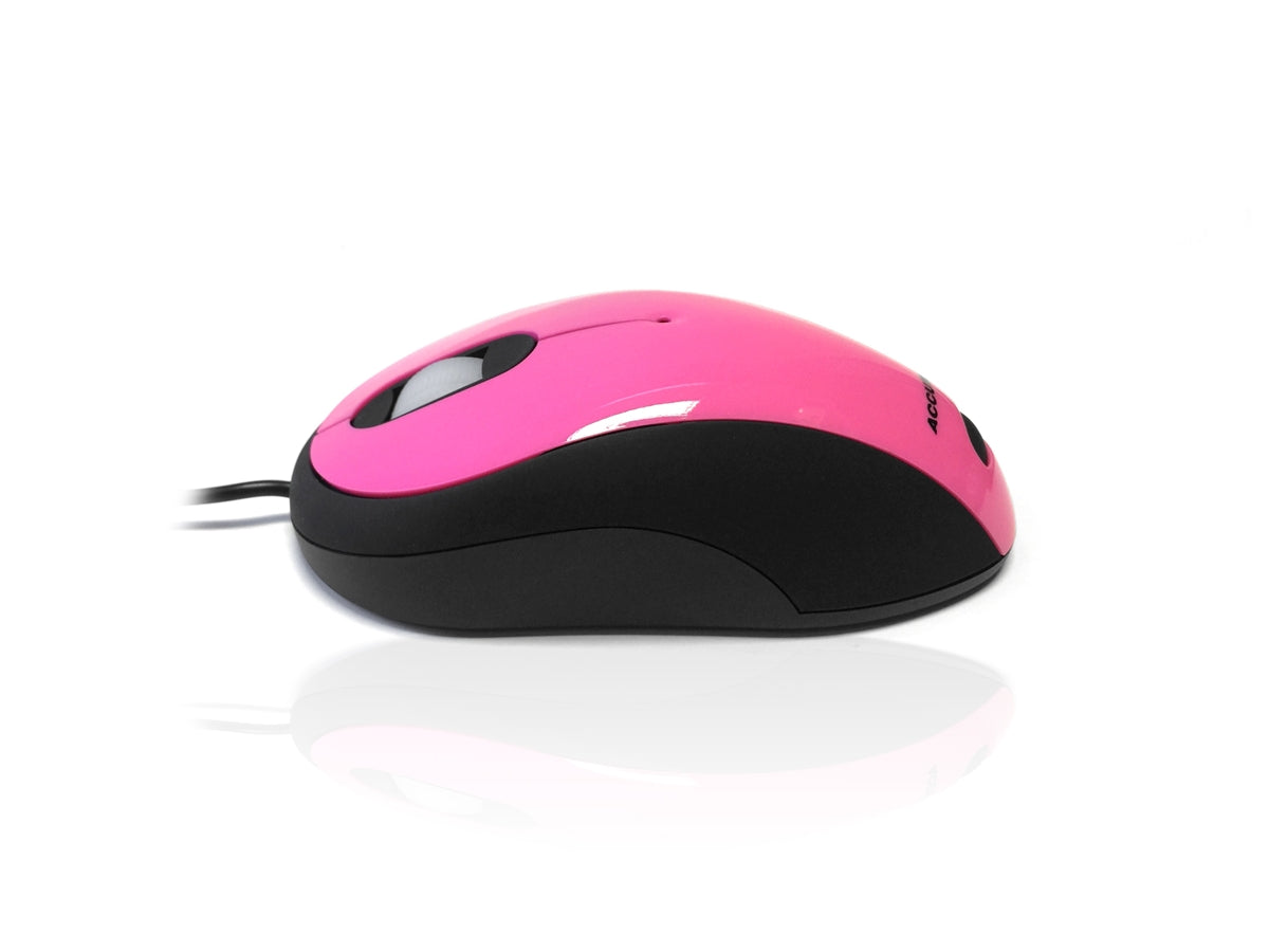 Accuratus Image Mouse - USB Full Size Glossy Finish Computer Mouse - Hot Pink