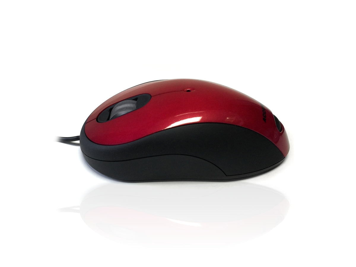 Accuratus Image Mouse - USB Full Size Glossy Finish Computer Mouse - Red