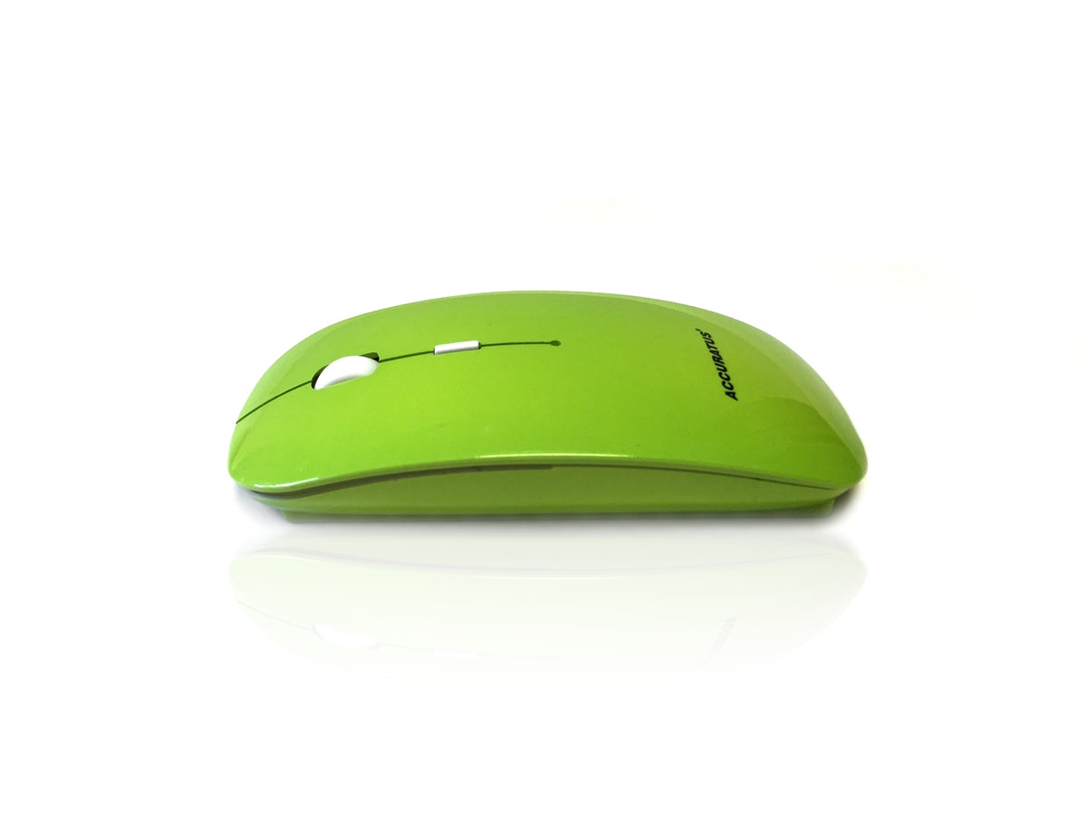 Accuratus Image RF - Wireless RF 2.4Ghz Sleek Slim Glossy Finish Optical Mouse with Nano Receiver - Green