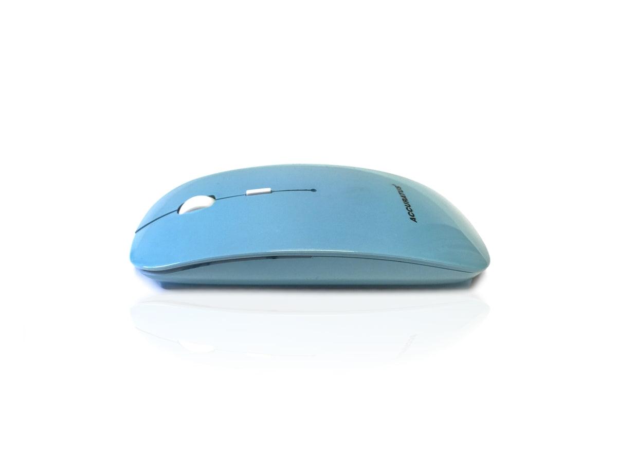 Accuratus Image RF - Wireless RF 2.4Ghz Sleek Slim Glossy Finish Optical Mouse with Nano Receiver - Light Blue