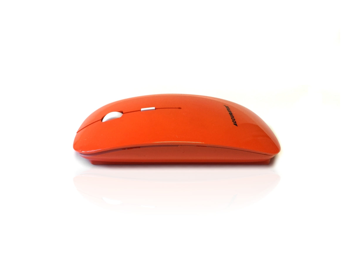 Accuratus Image RF - Wireless RF 2.4Ghz Sleek Slim Glossy Finish Optical Mouse with Nano Receiver - Orange