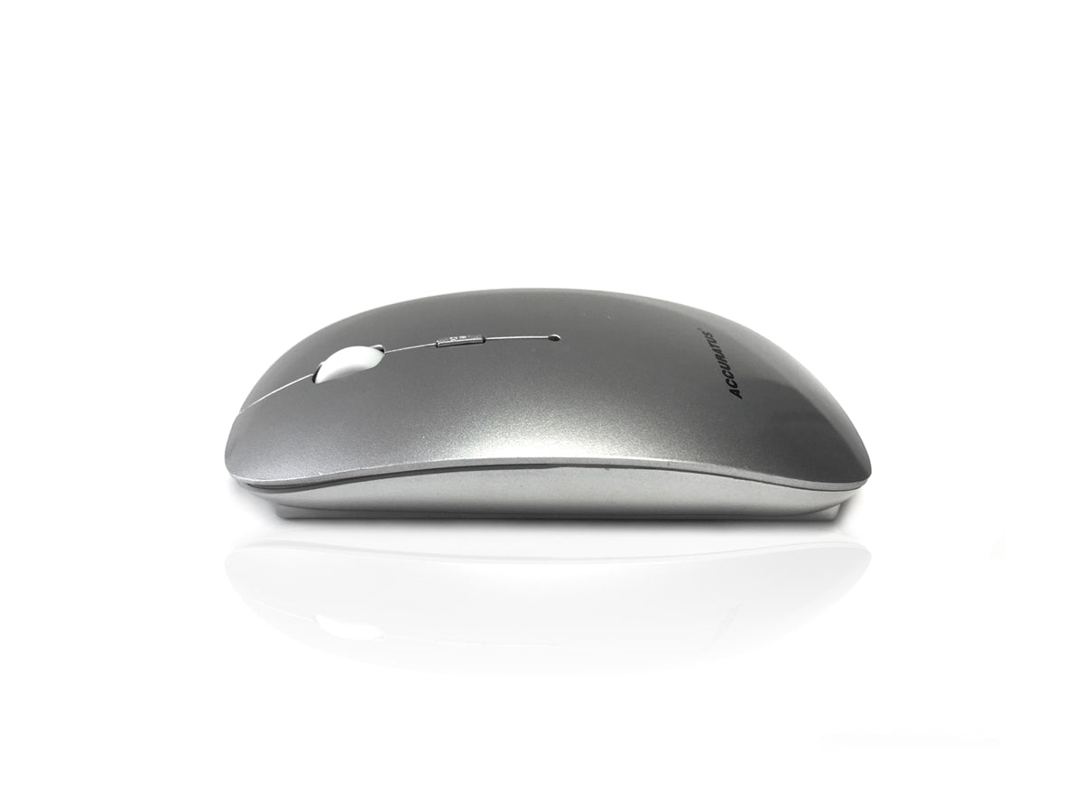 Accuratus Image RF - Wireless RF 2.4Ghz Sleek Slim Glossy Finish Optical Mouse with Nano Receiver - Silver