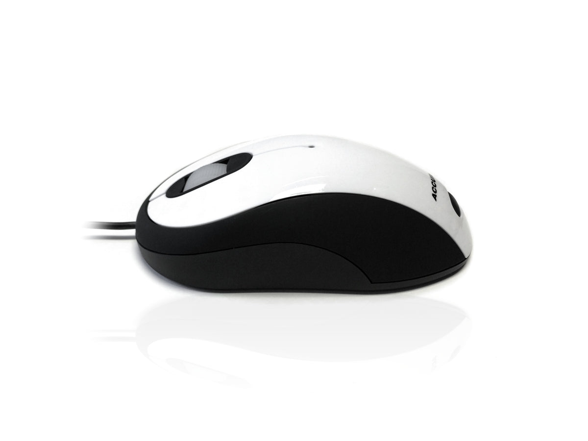 Accuratus Image - USB Full Size Glossy Finish Computer Mouse - White