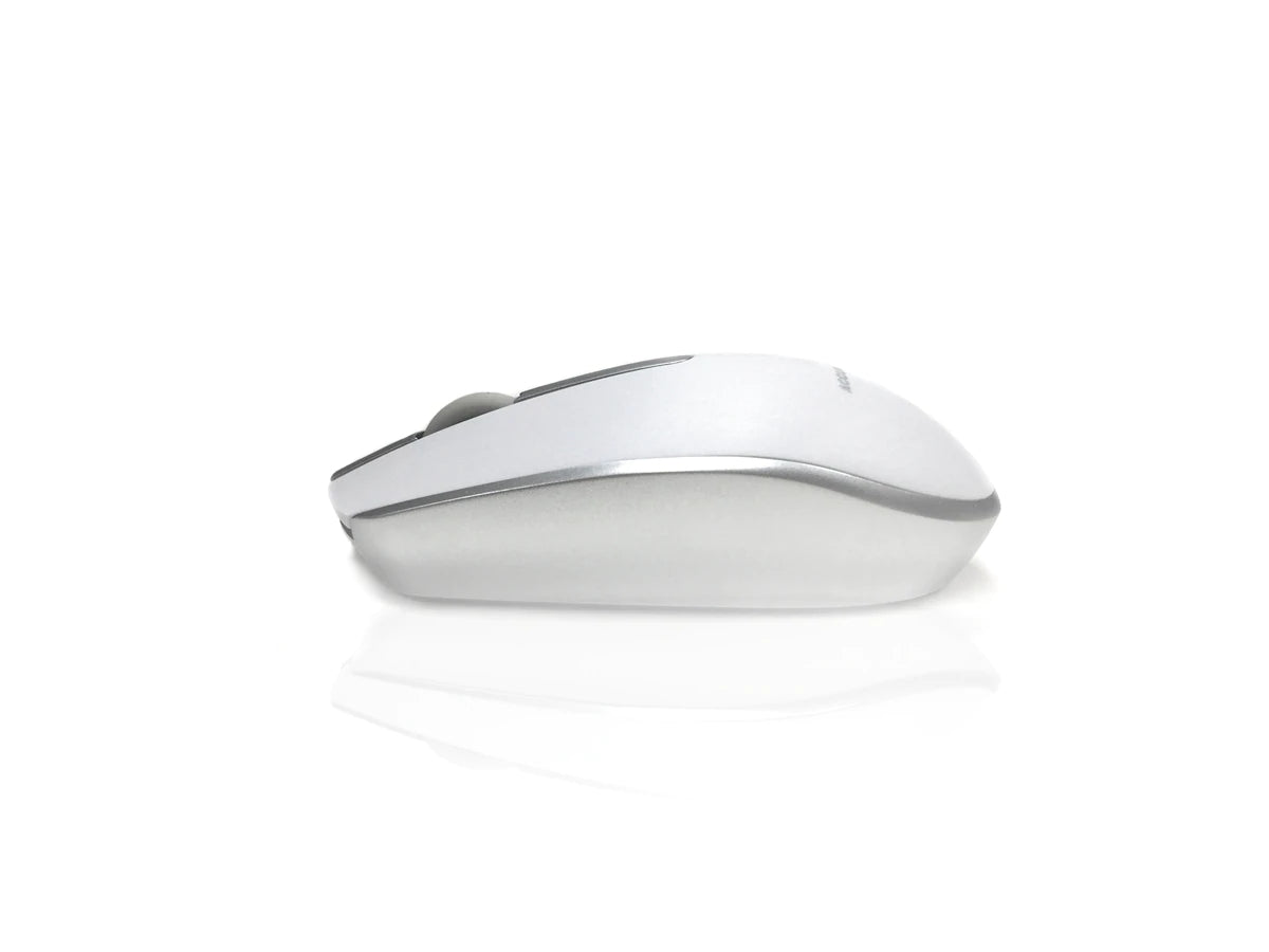 Accuratus M100 Multidevice Wireless - Multidevice Dual Bluetooth 5.1 & RF 2.4Ghz Wireless Full Size Mouse - Silver & White