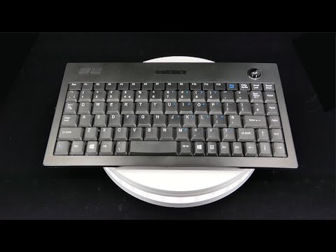 Accuratus 5005 - Professional Wired Mini Size Keyboard with Optical Trackball and Left / Right Mouse Buttons - PS/2