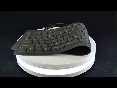 Accuratus WP127 V2 - USB & PS/2 Full Size IP54 Sealed Flexible Roll Up Silicone  Keyboard with High Visibility Key Legends