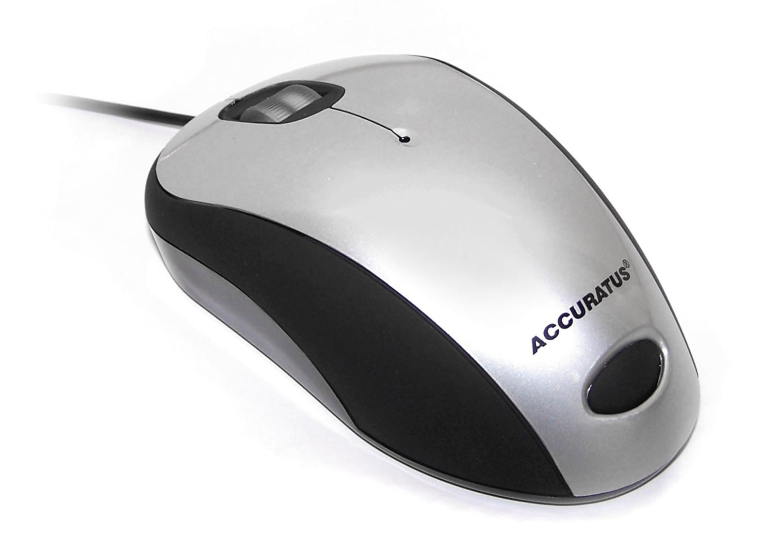 Accuratus Image - USB Full Size Glossy Finish Computer Mouse - Silver