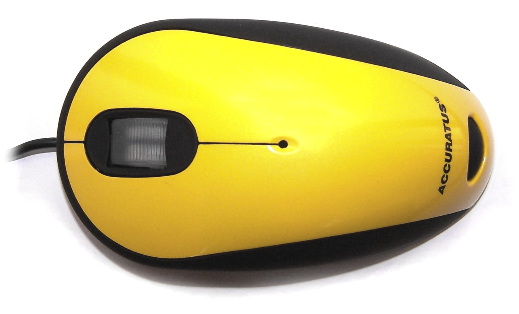 Accuratus Image - USB Full Size Glossy Finish Computer Mouse - Yellow